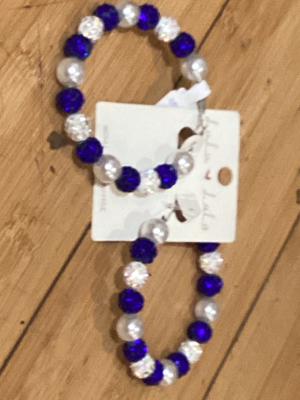 Elegant Purple and White Beaded Bracelet Set - Women's Jewelry